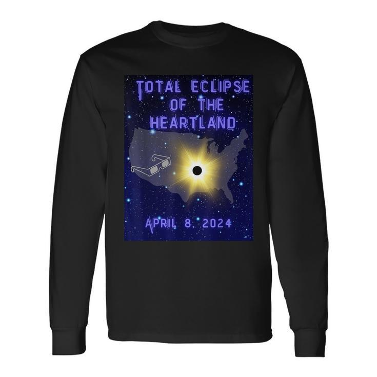 Total Eclipse Of The Heartland Total Solar Eclipse 2024 Long Sleeve T-Shirt