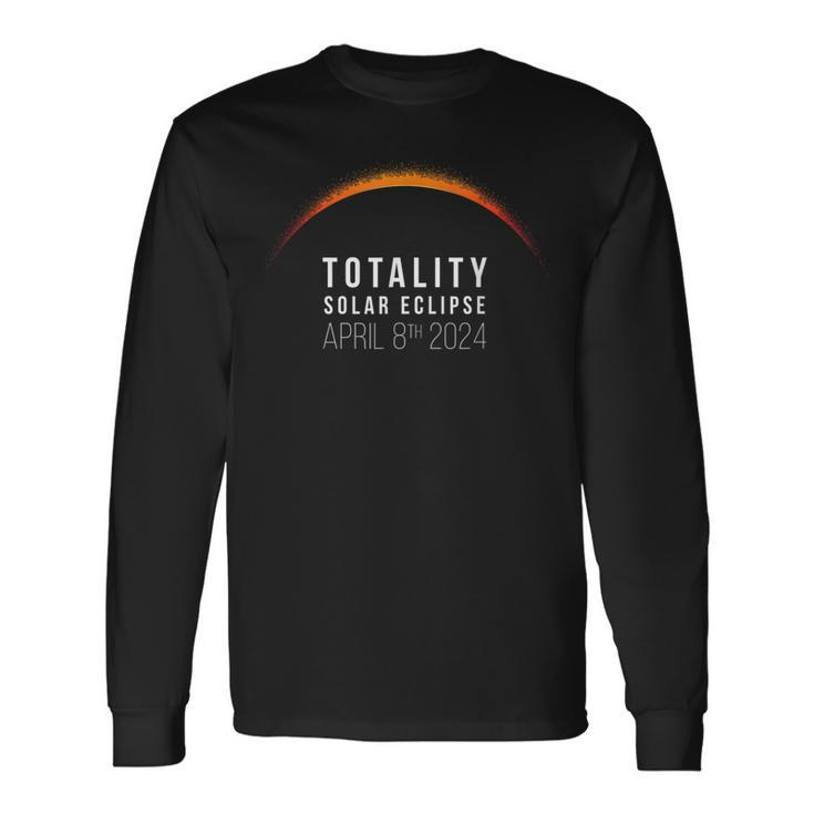 Total Solar Eclipse 2024 America Totality Spring 40824 Usa Long Sleeve T-Shirt