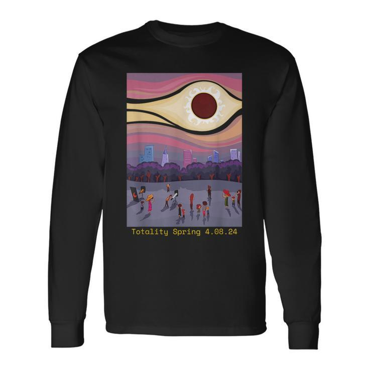 Total Solar Eclipse 2024 April 4 2024 Totality Usa Spring Long Sleeve T-Shirt
