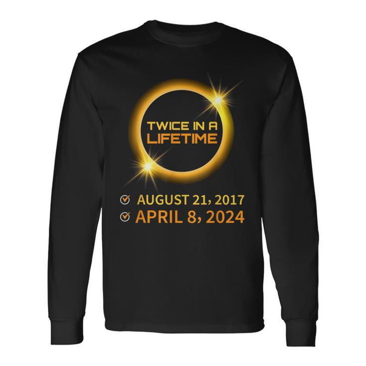Total Solar Eclipse 2024 April 8 America Totality Spring Long Sleeve T-Shirt