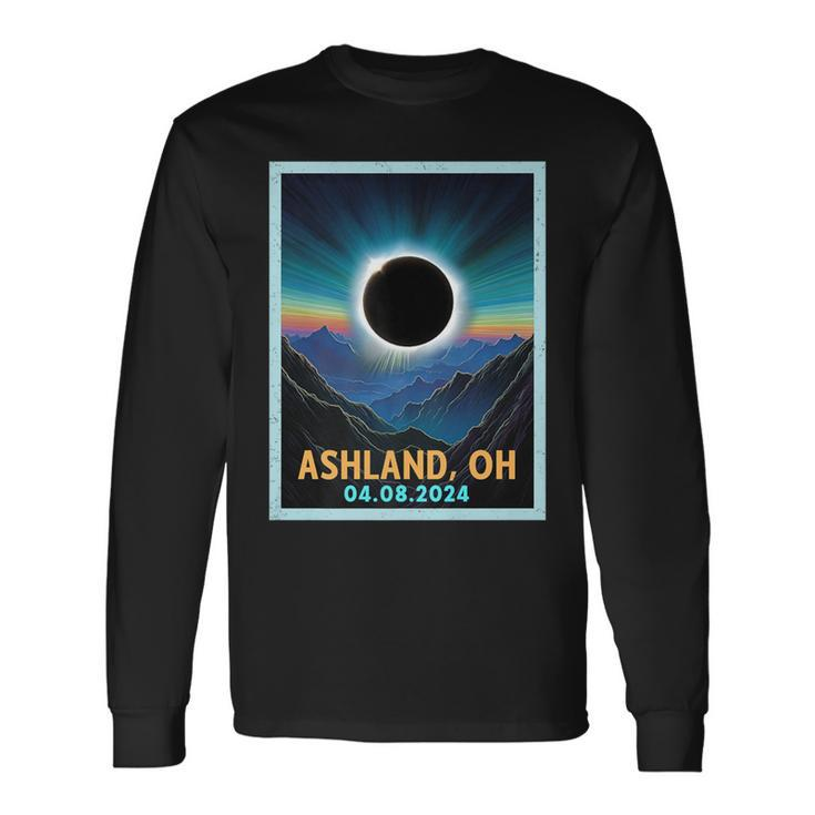 Total Solar Eclipse 2024 Ashland Ohio Vintage Long Sleeve T-Shirt