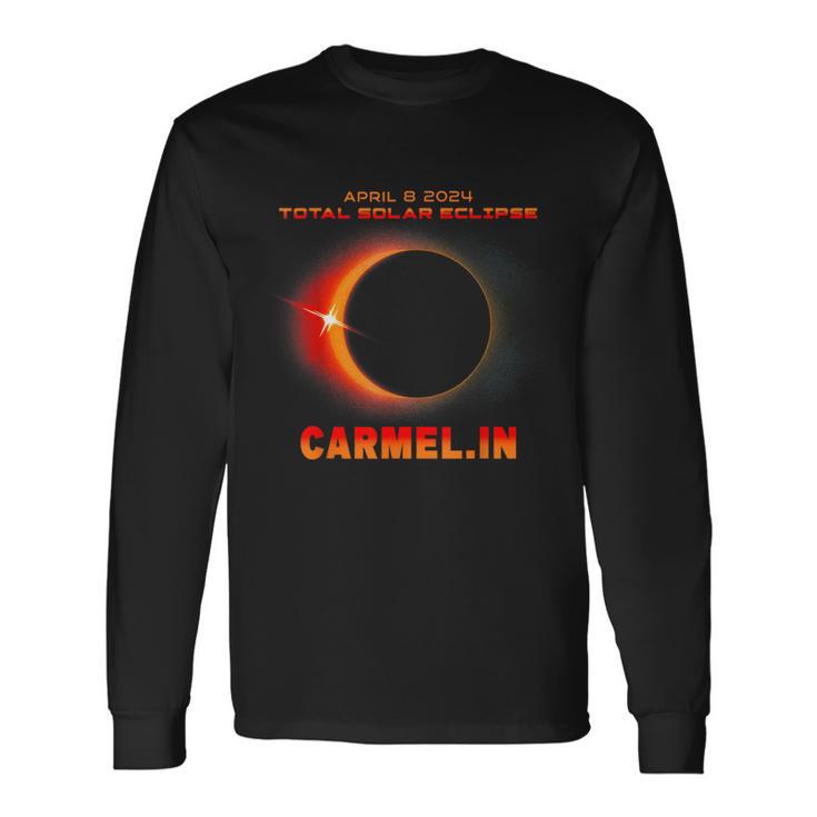 Total Solar Eclipse 2024 Carmel Indiana Long Sleeve T-Shirt