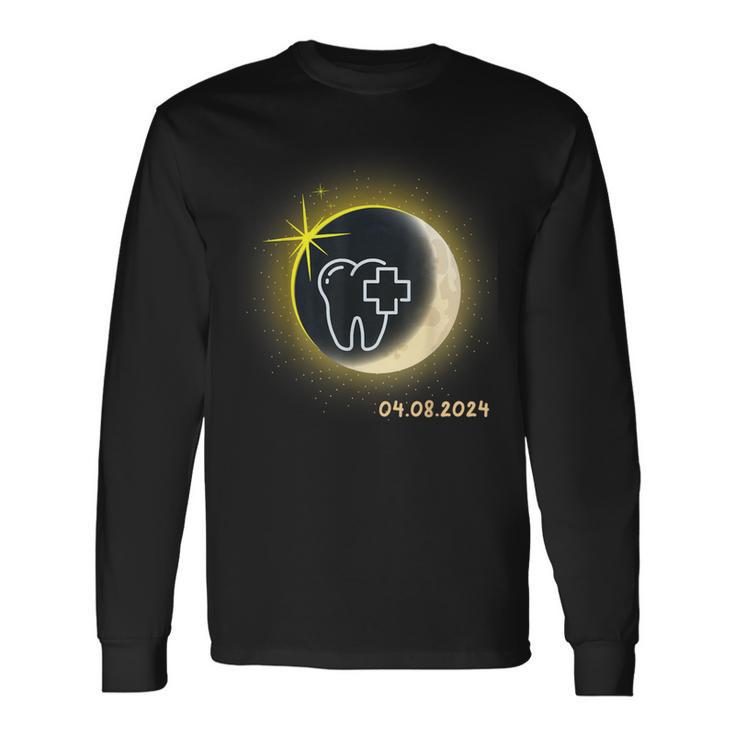 Total Solar Eclipse 2024 Dentist Solar Eclipse Th Dental Long Sleeve T-Shirt