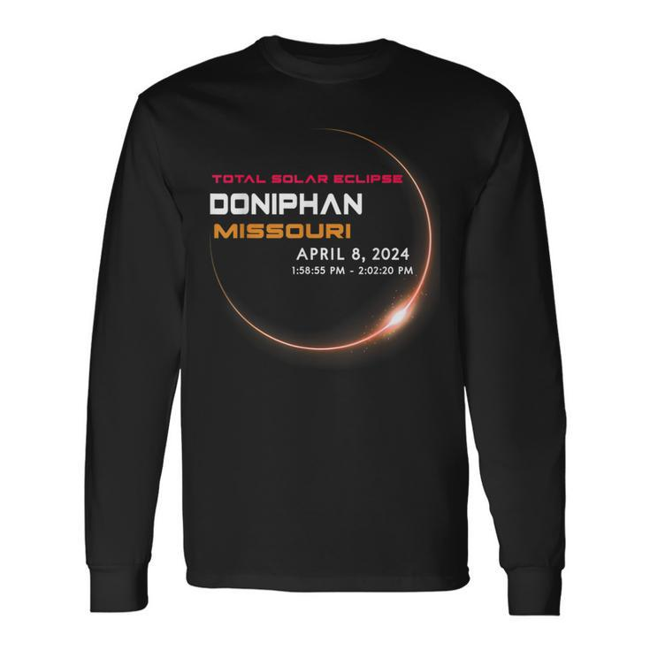 Total Solar Eclipse 2024 In Doniphan Missouri Long Sleeve T-Shirt