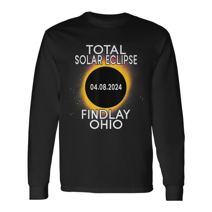 Total Solar Eclipse 2024 Findlay Ohio Sun Moon Totality Long Sleeve T-Shirt