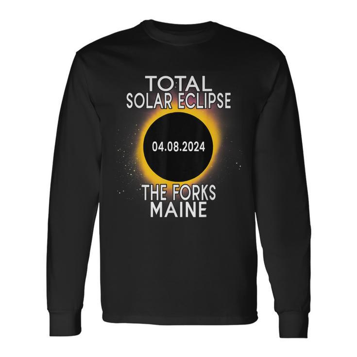 Total Solar Eclipse 2024 The Forks Maine Path Of Totality Long Sleeve T-Shirt