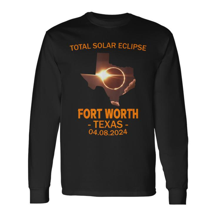 Total Solar Eclipse 2024 Fort Worth Texas Long Sleeve T-Shirt