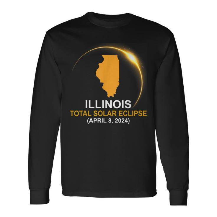 Total Solar Eclipse 2024 Illinois State Solar Eclipse Long Sleeve T-Shirt
