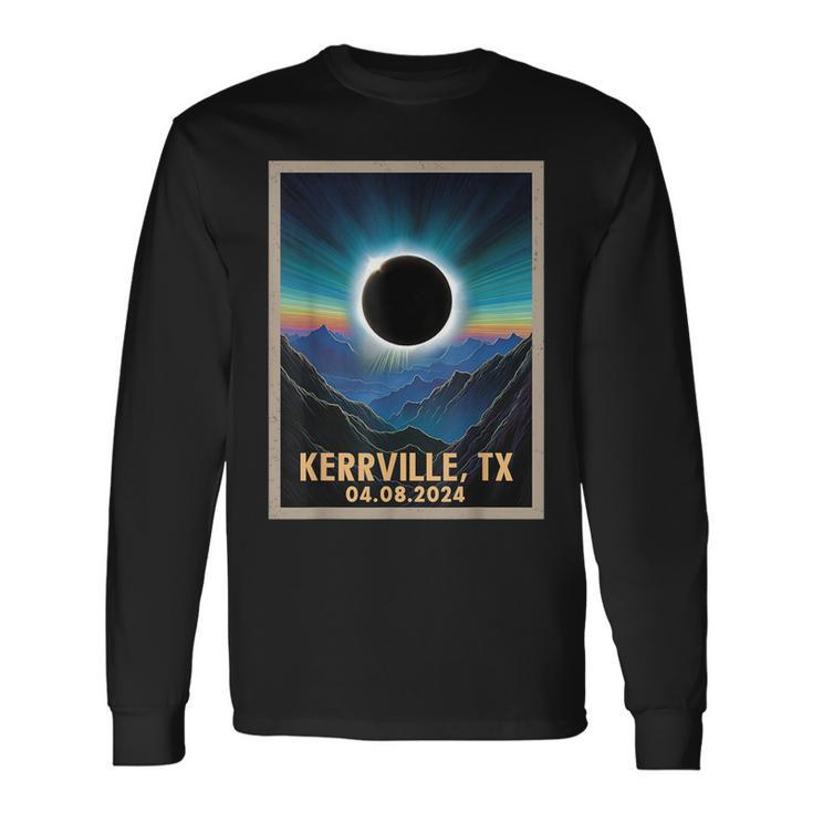 Total Solar Eclipse 2024 Kerrville Texas Vintage Long Sleeve T-Shirt