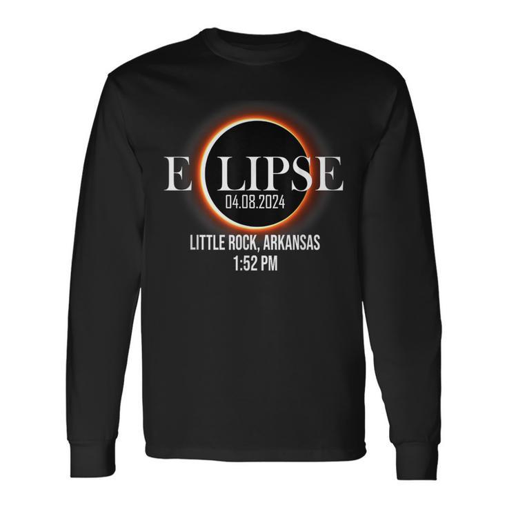 Total Solar Eclipse 2024 Little Rock Arkansas Totality 2024 Long Sleeve T-Shirt Gifts ideas