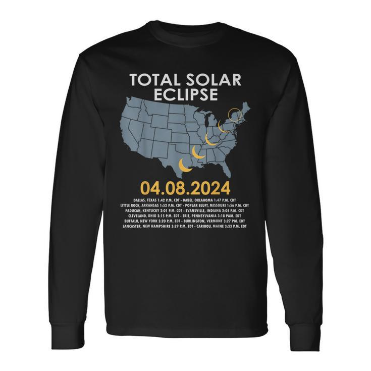 Total Solar Eclipse 2024 Total Eclipse Long Sleeve T-Shirt