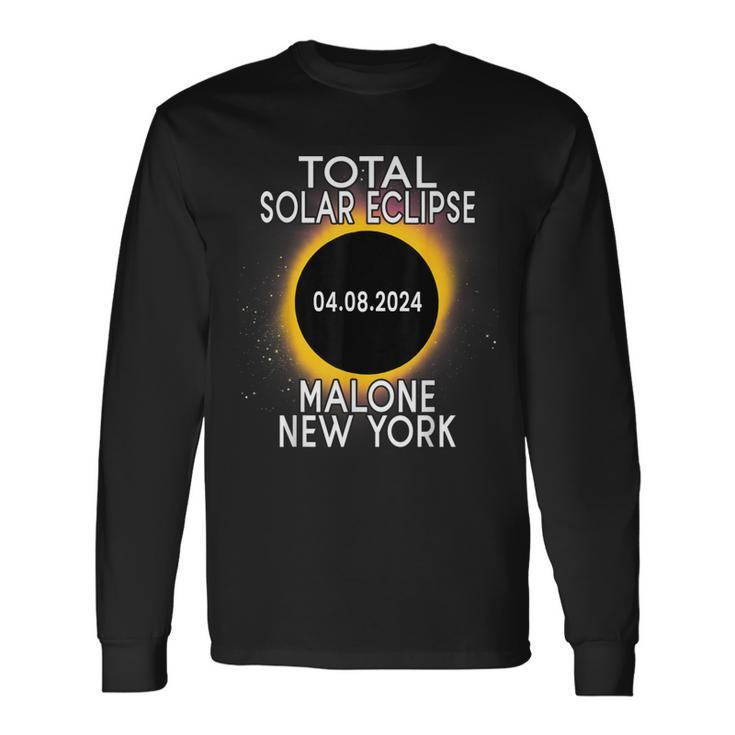 Total Solar Eclipse 2024 Malone New York Long Sleeve T-Shirt
