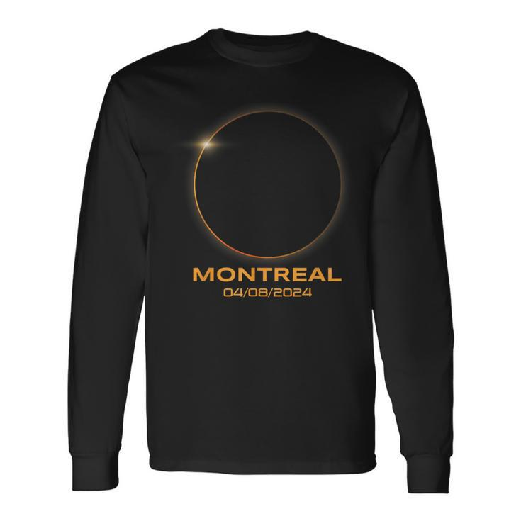 Total Solar Eclipse 2024 Montreal Canada Totality Matching Long Sleeve T-Shirt