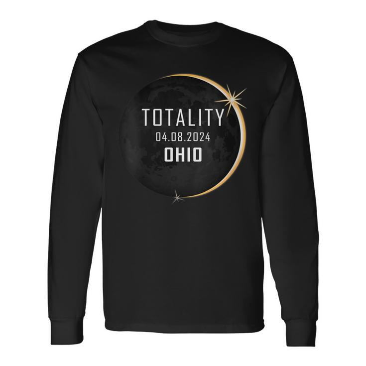Total Solar Eclipse 2024 Ohio America Spring Totality Long Sleeve T-Shirt