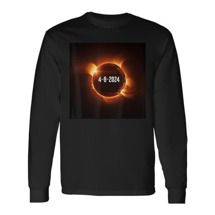 Total Solar Eclipse 2024 Spring April 2024 Cool Long Sleeve T-Shirt