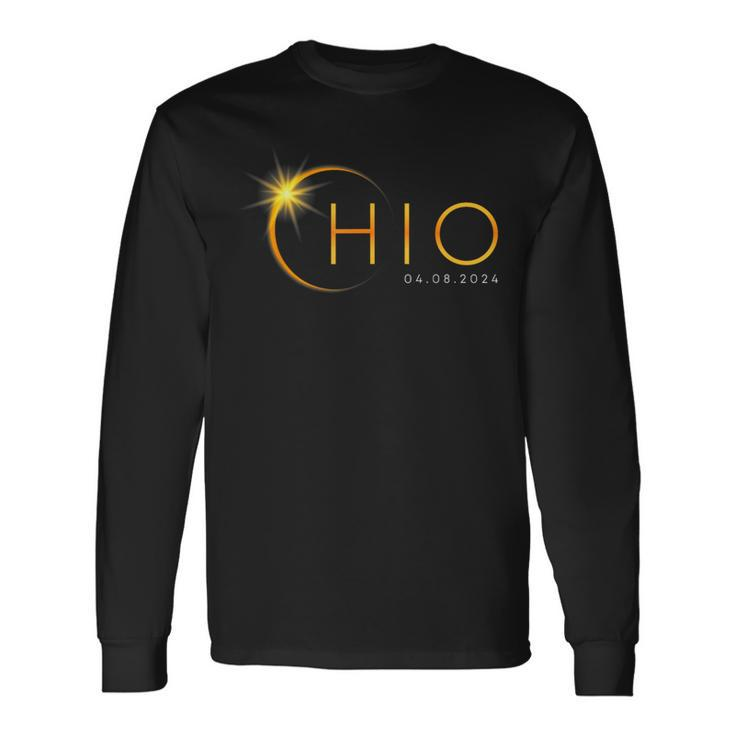 Total Solar Eclipse 2024 State Ohio Totality April 8 2024 Long Sleeve T-Shirt