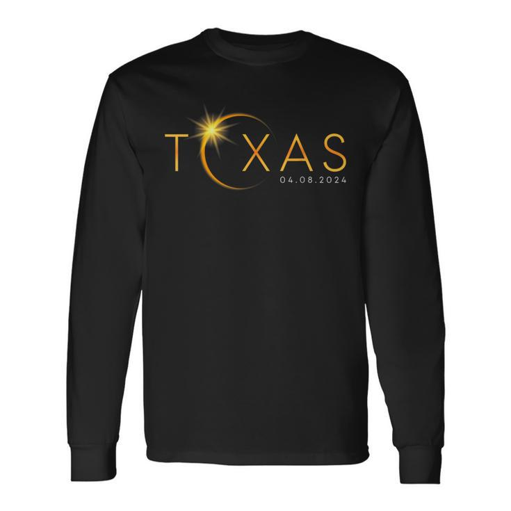 Total Solar Eclipse 2024 State Texas Totality April 8 2024 Long Sleeve T-Shirt