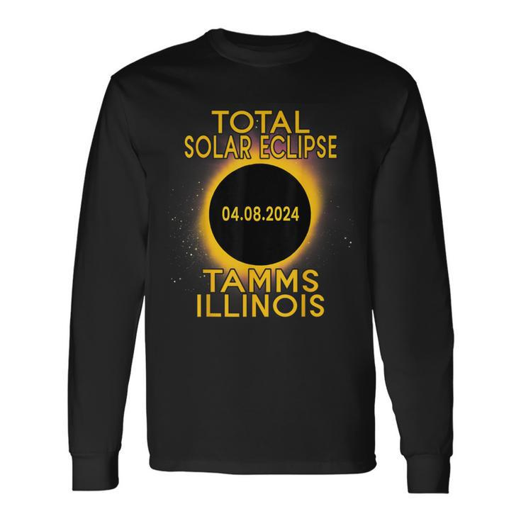Total Solar Eclipse 2024 Tamms Illinois Long Sleeve T-Shirt