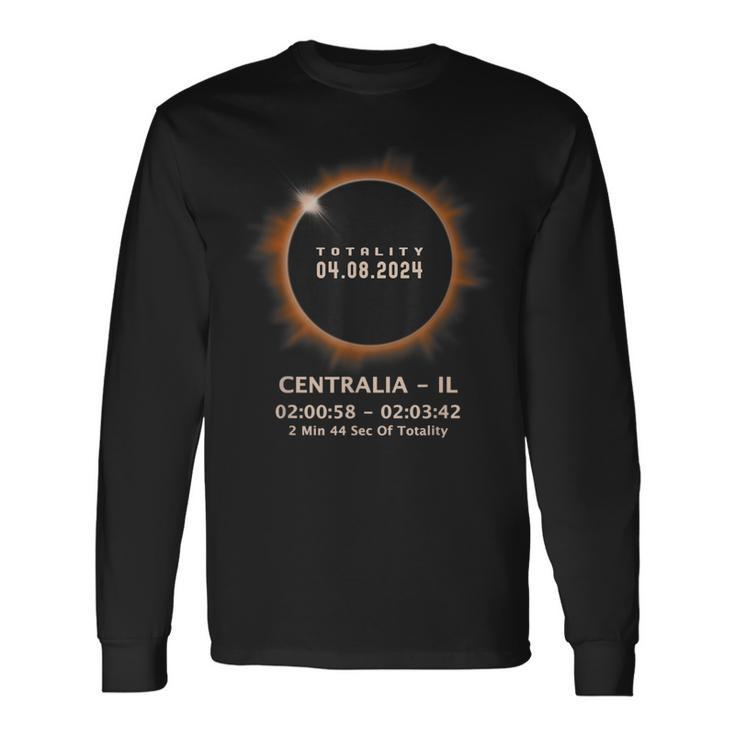 Total Solar Eclipse 2024 Totality 040824 Illinois Il Long Sleeve T-Shirt