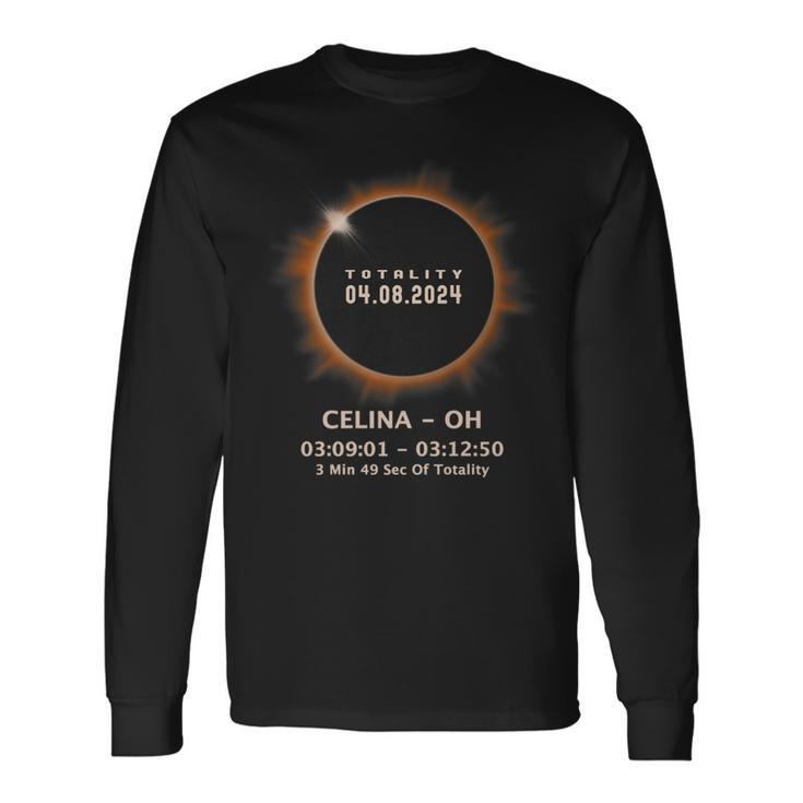 Total Solar Eclipse 2024 Totality 040824 Ohio Oh Long Sleeve T-Shirt