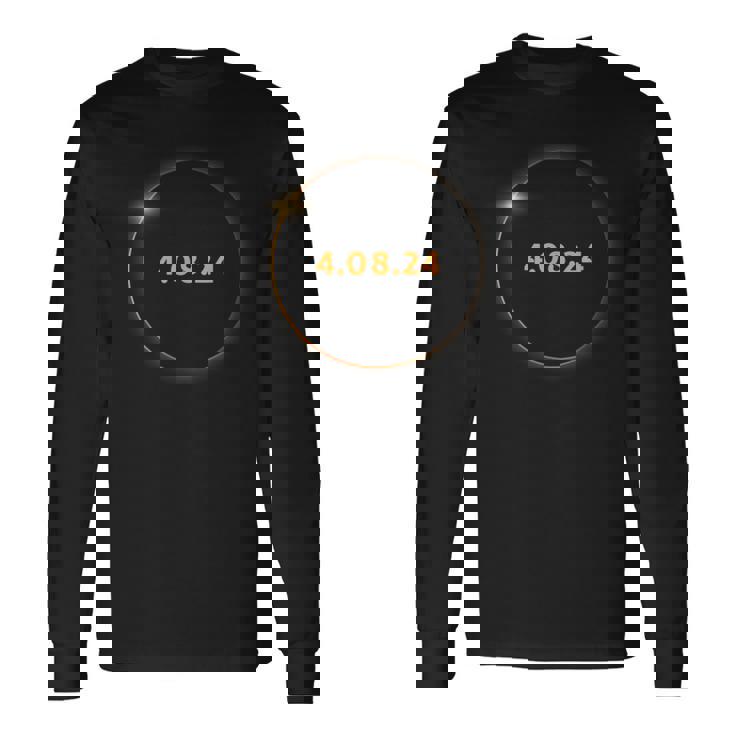 Total Solar Eclipse 2024 Totality 40824 Astronomy Lover Long Sleeve T-Shirt