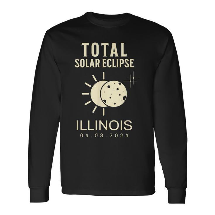 Total Solar Eclipse 2024 Totality Illinois April 8 2024 Long Sleeve T-Shirt Gifts ideas