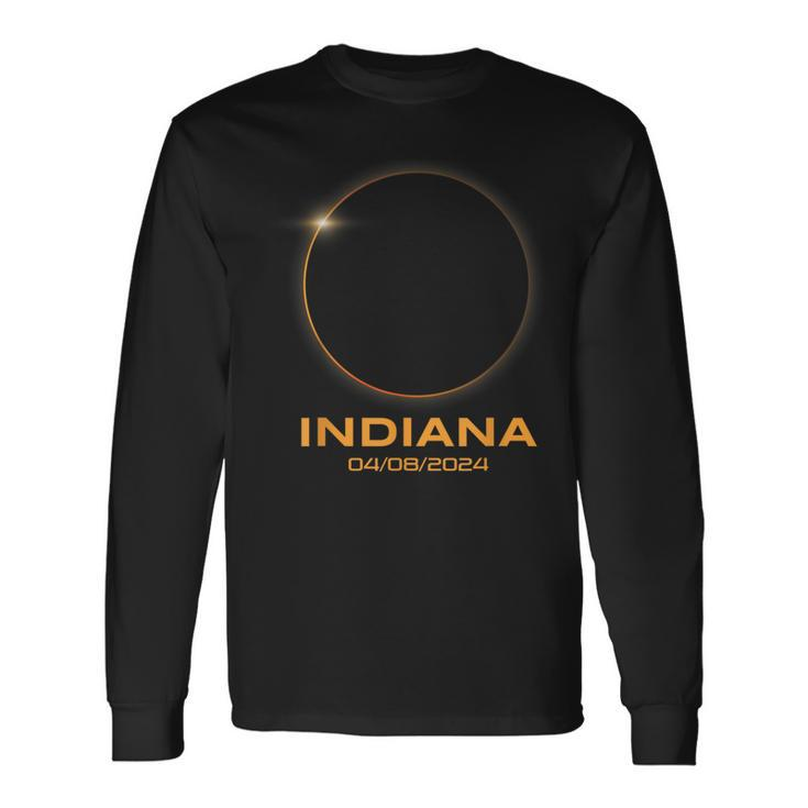Total Solar Eclipse 2024 Totality Indiana Long Sleeve T-Shirt