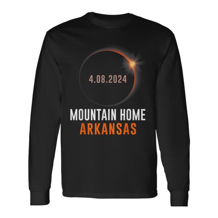 Total Solar Eclipse 2024 Totality Mountain Home Arkansas Long Sleeve T-Shirt