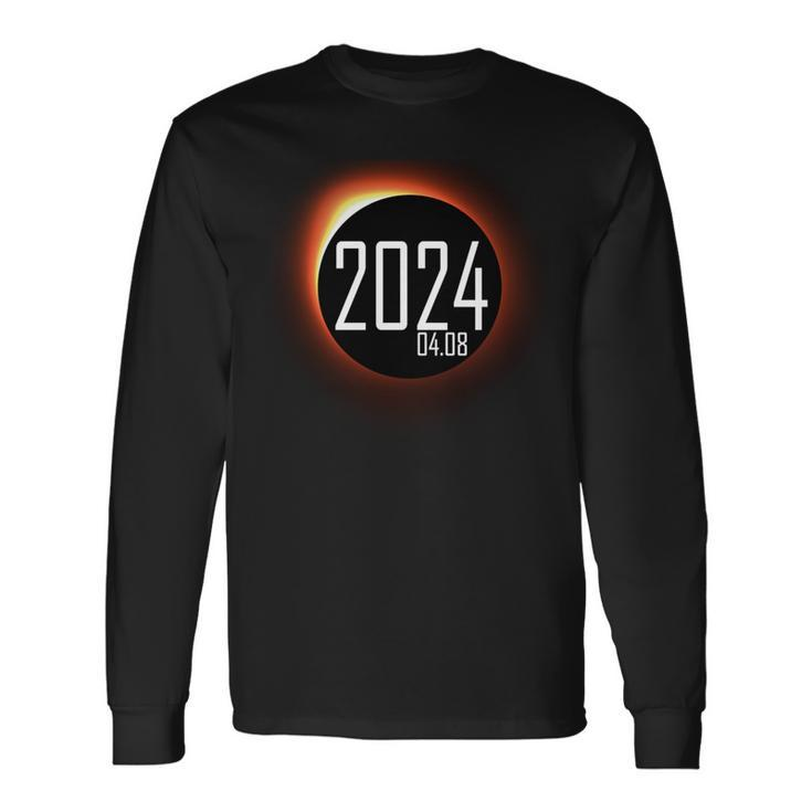 Total Solar Eclipse 2024 Totality Usa Spring April 8 2024 Long Sleeve T-Shirt