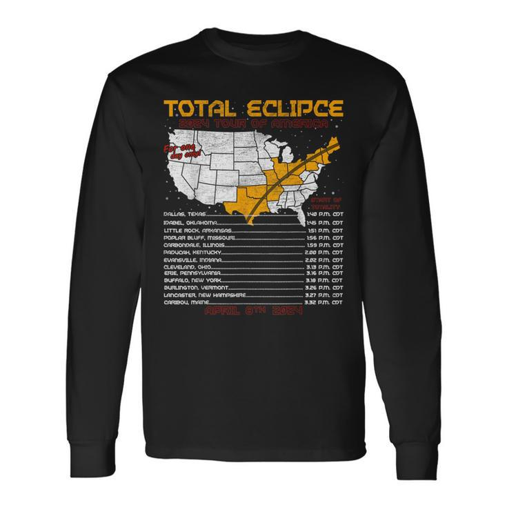 Total Solar Eclipse 2024 Tour Of America Eclipse 04082024 Long Sleeve T-Shirt