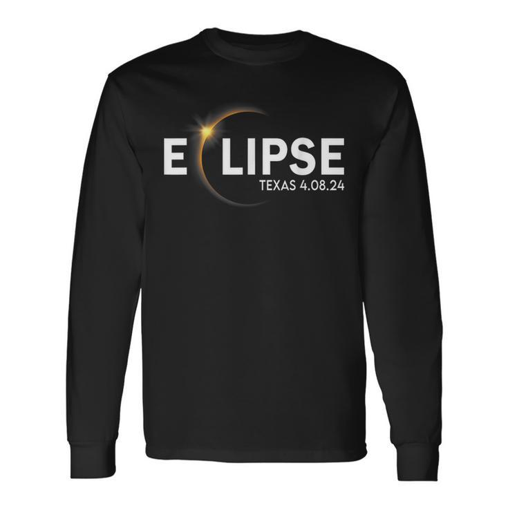 Total Solar Eclipse 40824 Texas Totality America 2024 Long Sleeve T-Shirt