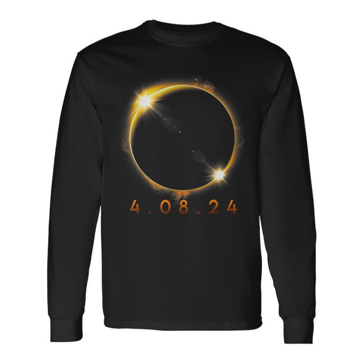 Total Solar Eclipse April 2024 040824 Total Eclipse Totality Long Sleeve T-Shirt