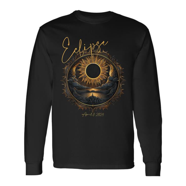 Total Solar Eclipse April 2024 Totality Sun Watching Long Sleeve T-Shirt