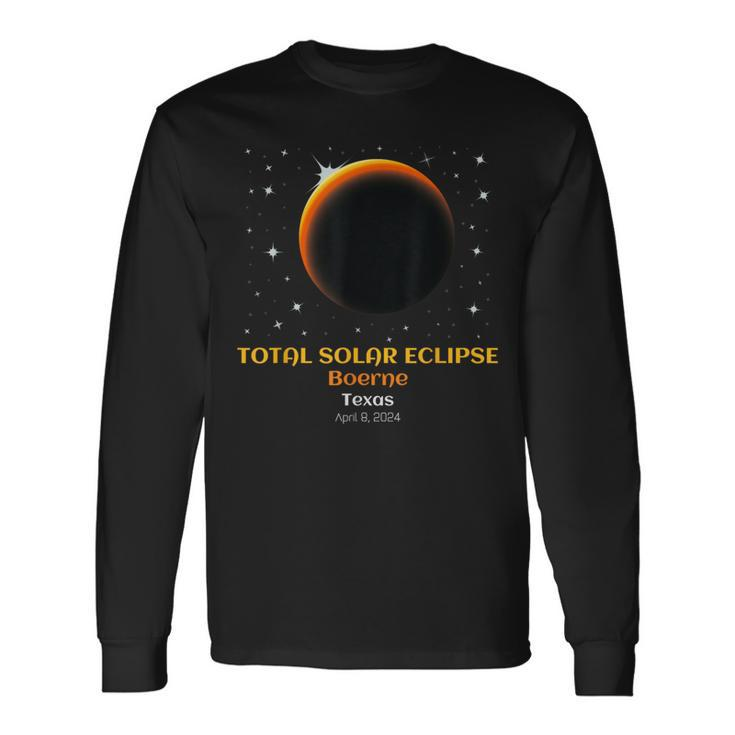 Total Solar Eclipse Of April 8 2024 In Boerne Texas Tx Long Sleeve T-Shirt
