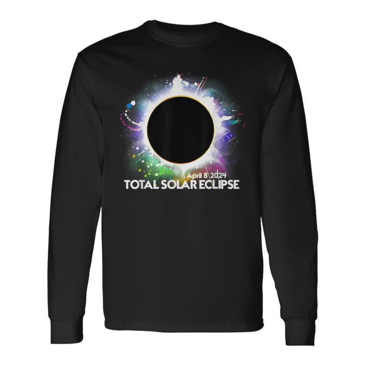 Total Solar Eclipse April 8 2024 Colorful Sun Long Sleeve T-Shirt