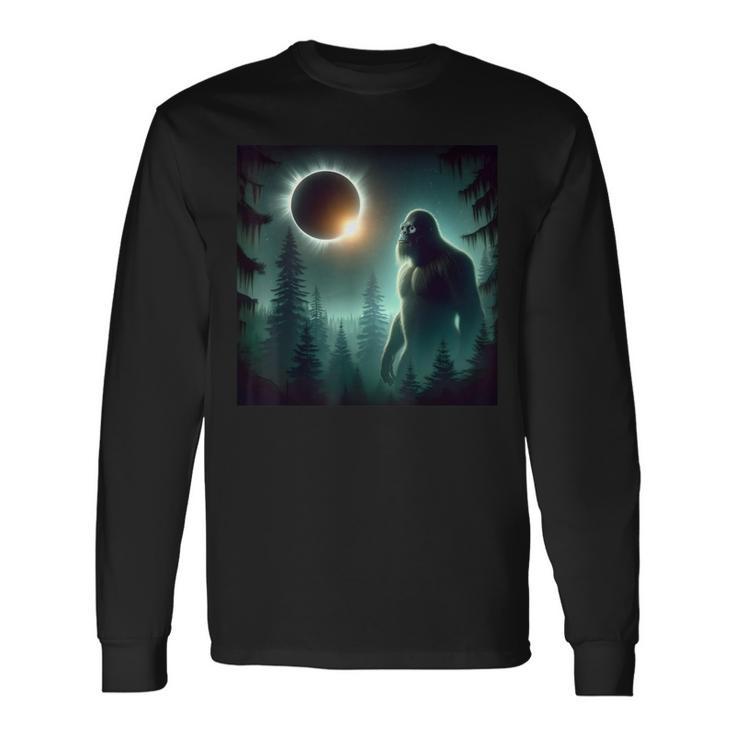 Total Solar Eclipse April 8 2024 Bigfoot Solar Eclipse Long Sleeve T-Shirt Gifts ideas