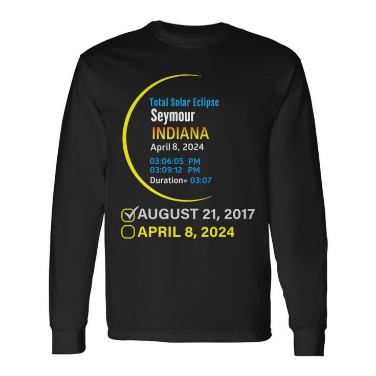 Total Solar Eclipse April 8 2024 Indiana Seymour Long Sleeve T-Shirt