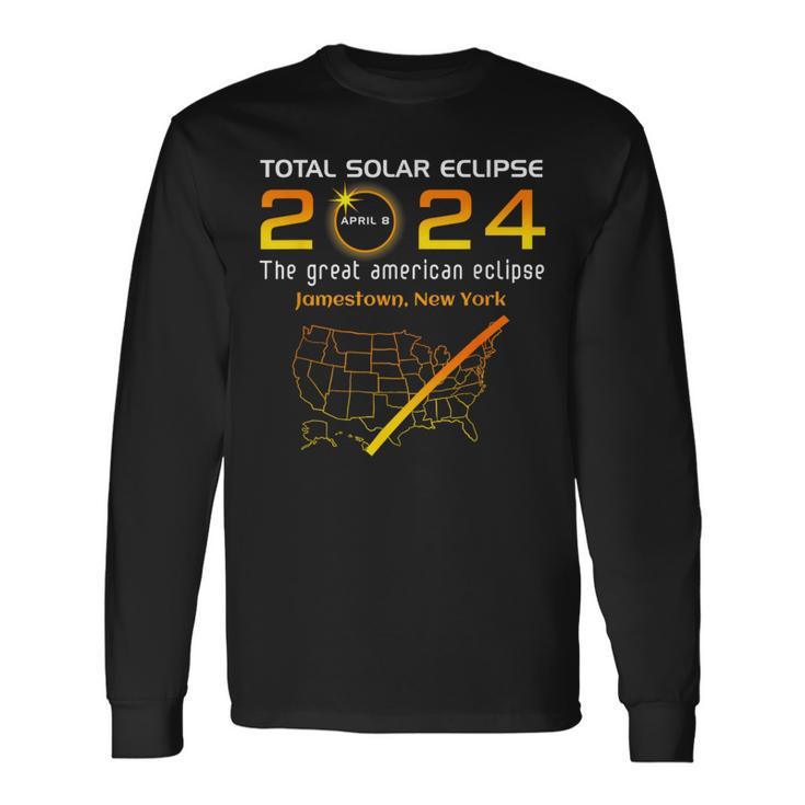Total Solar Eclipse April 8 2024 Jamestown New York Ny Moon Long Sleeve T-Shirt