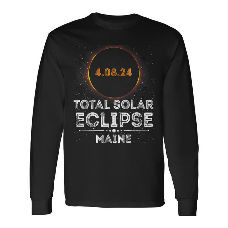 Total Solar Eclipse April 8 2024 Maine Astronomy Totality Long Sleeve T-Shirt