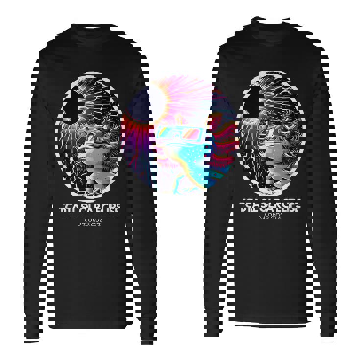 Total Solar Eclipse Axolotl April 2024 Long Sleeve T-Shirt