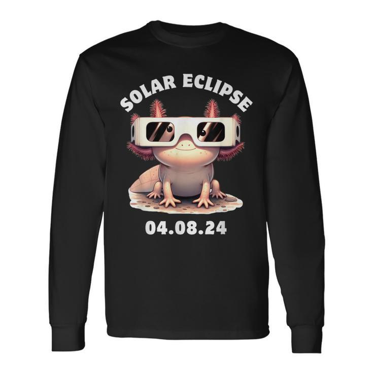 Total Solar Eclipse Axolotl April 8 2024 Solar Eclipse Long Sleeve T-Shirt