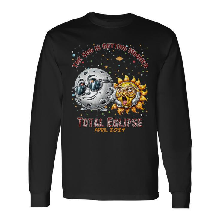Total Solar Eclipse Chase April 2024 Sun Is Getting Mooned Long Sleeve T-Shirt