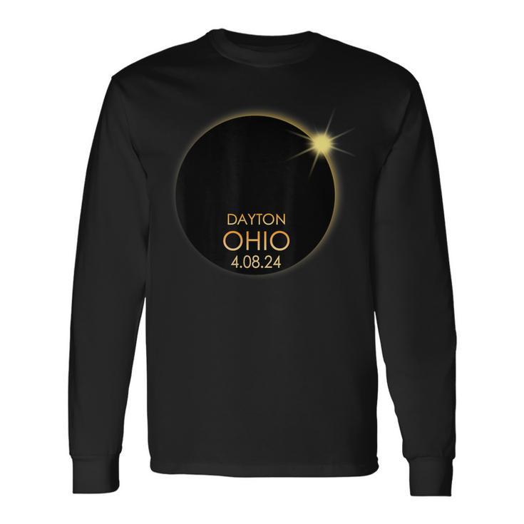 Total Solar Eclipse In Dayton Ohio 2024 Totality Long Sleeve T-Shirt