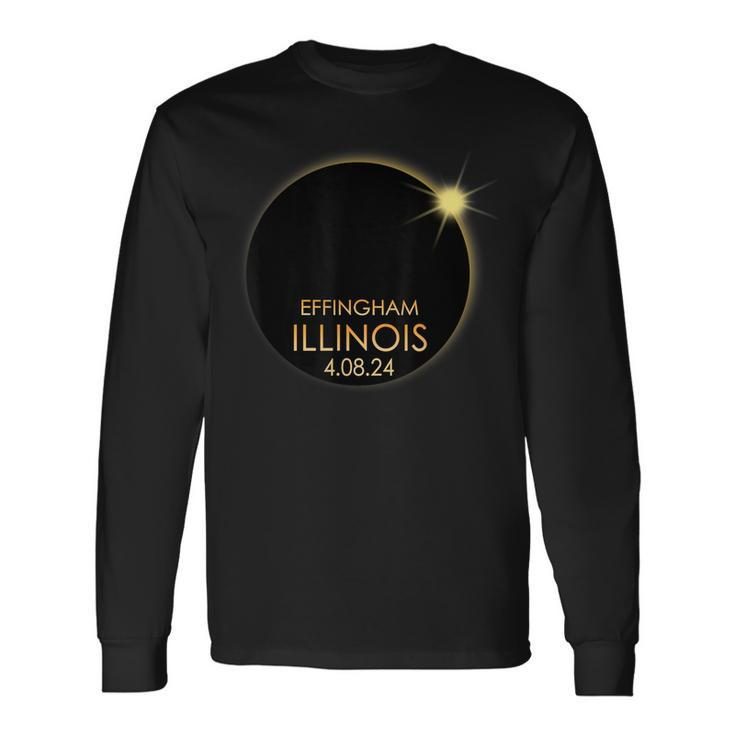 Total Solar Eclipse In Effingham Illinois 2024 Totality Long Sleeve T-Shirt