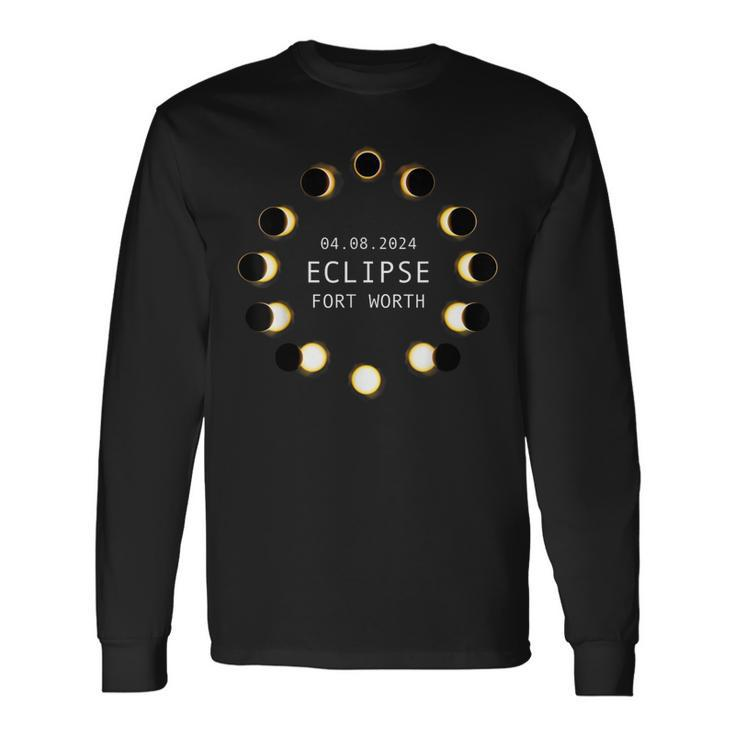 Total Solar Eclipse Fort Worth Tx 8Th April 2024 04082024 Long Sleeve T-Shirt