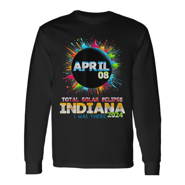 Total Solar Eclipse Indiana 2024 Colorful Totality Long Sleeve T-Shirt
