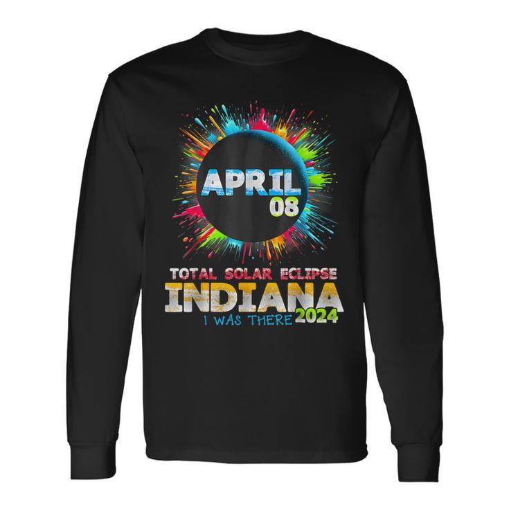 Total Solar Eclipse Indiana 2024 Colorful Totality Long Sleeve T-Shirt