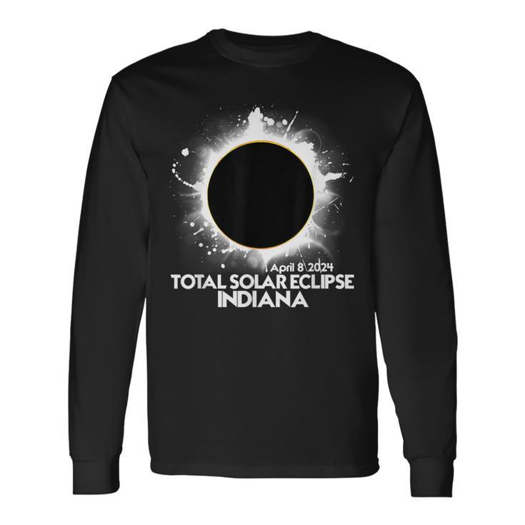 Total Solar Eclipse Indiana April 8 2024 American Totality Long Sleeve T-Shirt