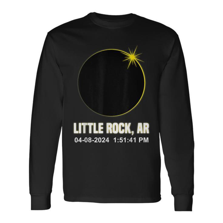 Total Solar Eclipse Little Rock 2024 Time Arkansas Eclipse Long Sleeve T-Shirt
