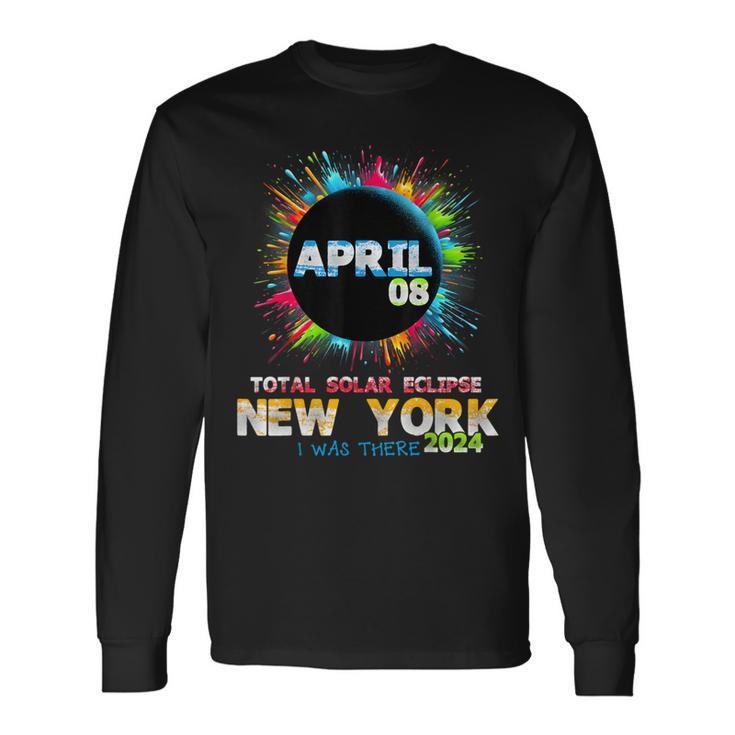 Total Solar Eclipse New York 2024 Colorful Totality Long Sleeve T-Shirt